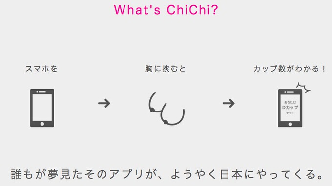 日本は大丈夫か スマホを胸に挟むだけでカップ数がわかるアプリ Chichi が話題 男子ハック